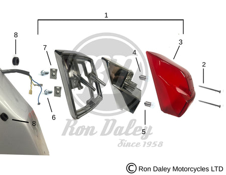 Vespa PX/T5 Rear Light Assembly